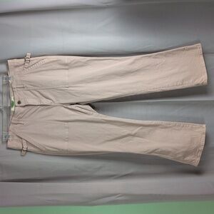 Anthropologie Cropped Utility Khaki Pants Neutral Contemporary Modest Office